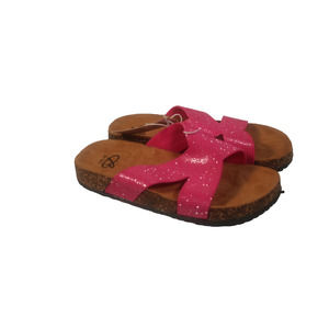 Bobbie Brooks Must Haves Girls S (11/12) Sandals Slides Fushsia Glitter New